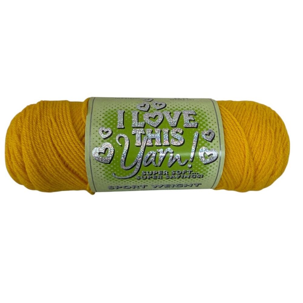 Hobby Lobby I Love This Yarn Sport Weight Sun Yellow 210 Acrylic 2.5oz 230 Yards